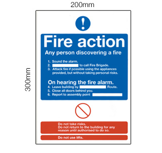 Fire Action Sign